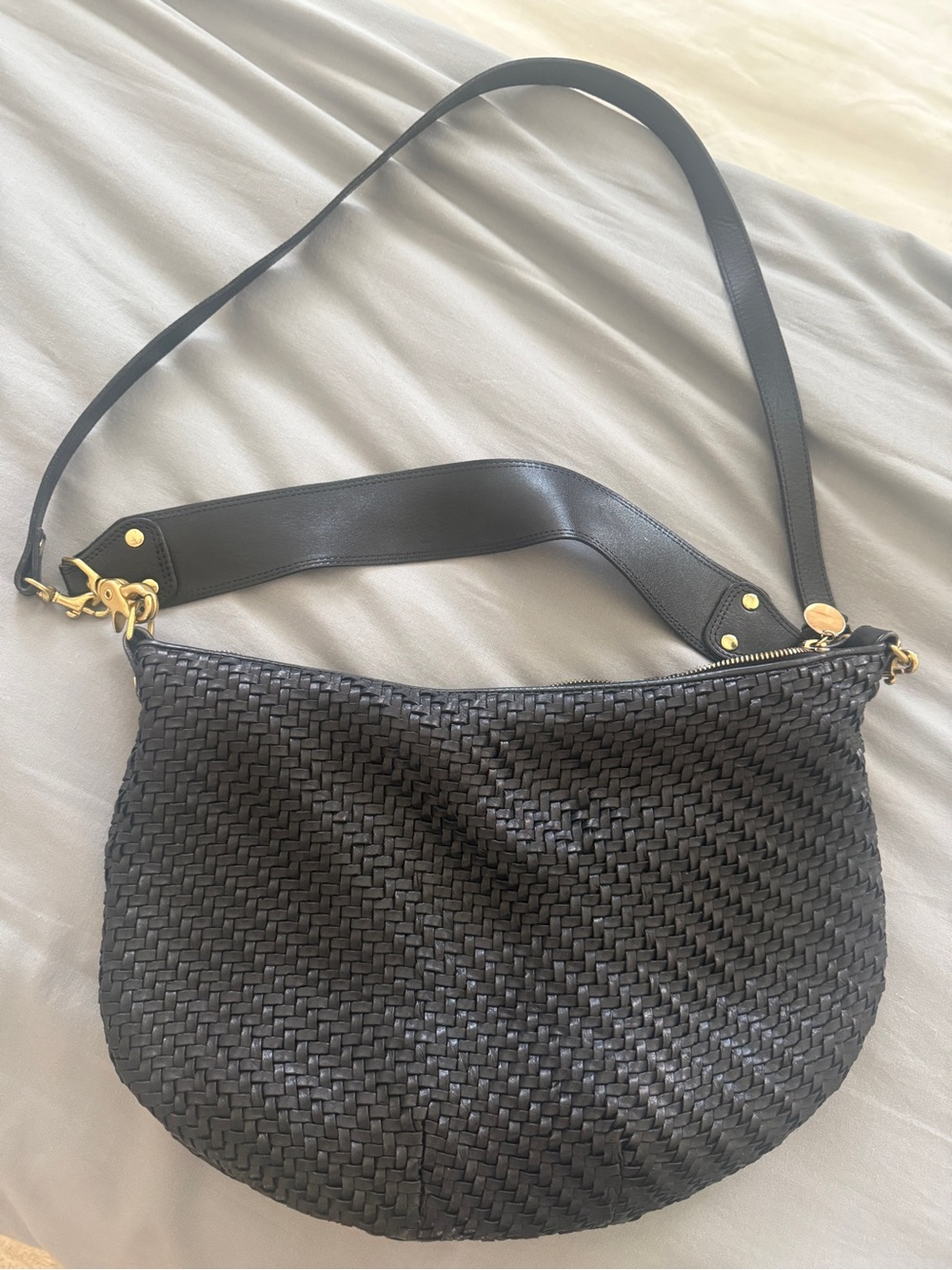 Clare V. Moyen Messenger Bag w/Merci Beau Coup Crossbody Bag Woven Leather